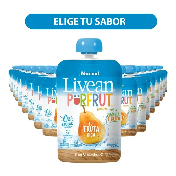 Pack 18 Pures Compotas Livean 90g - Elige Tu Sabor