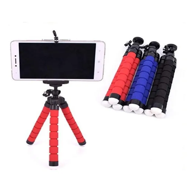 Mini Trípode Multiusos Flexible Araña Pulpo Celular Rojo