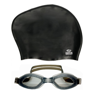 Kit Lente Adulto 1500 + Gorra Silicona Natación 800 Negro Kit Lente Adulto 1500 + Gorra Silicona Natación 800 Negro