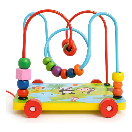 Laberinto De Cuentas De Madera Educativo Juguete Didáctico Color Multicolor