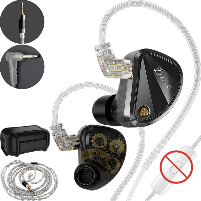 Audífonos Alambricos Kz Decet 5dd Sin Switches Iem Monitores
