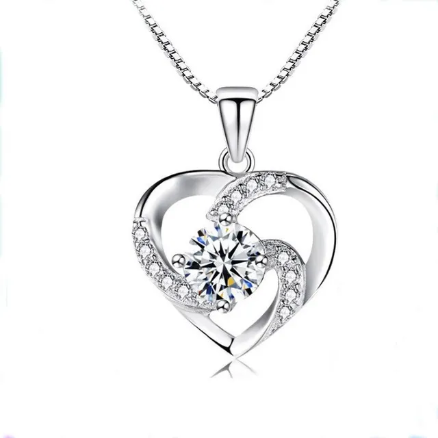  Collar De Mujer Plata 925 Dije Corazon Pareja Regalo