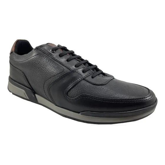 Sapatênis Couro Kildare Grid Masculino - Conforto