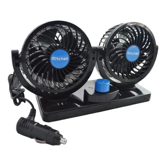 Ventilador 360° Auto Camioneta 12v Doble Con Base Giratorio