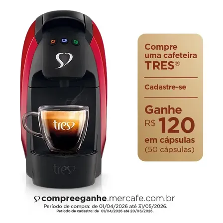 Cafeteira Espresso Luna Vermelha - Tres 3 Corações Vermelho 220v