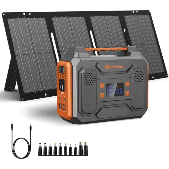 Generador Solar Portátil 300w Con Panel Solar Plegable De 60