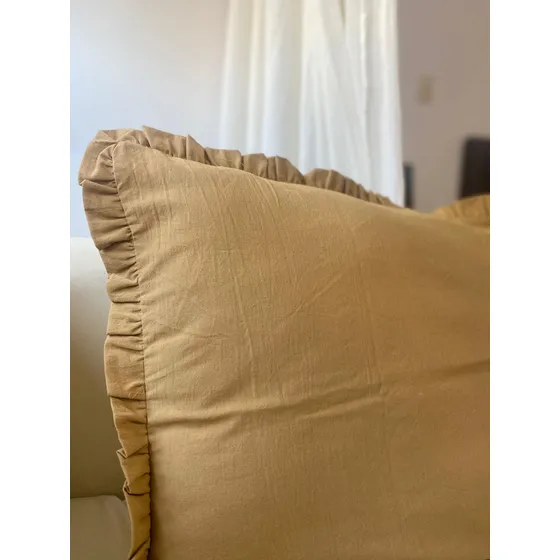 Funda De Almohada Con Volados 60x40 Cm Color Avellana Volados Lili