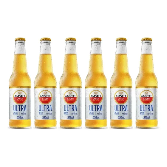 Cerveja Lager Sem Glúten Amstel Ultra 330ml C/ 6