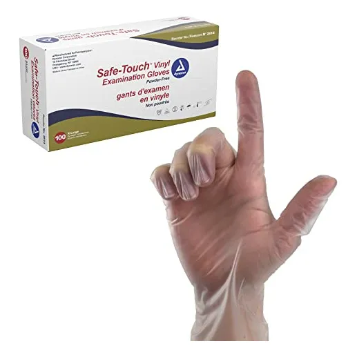 Dynarex Safe-touch Guantes De Exámenes De Vinilo, 5pv0q