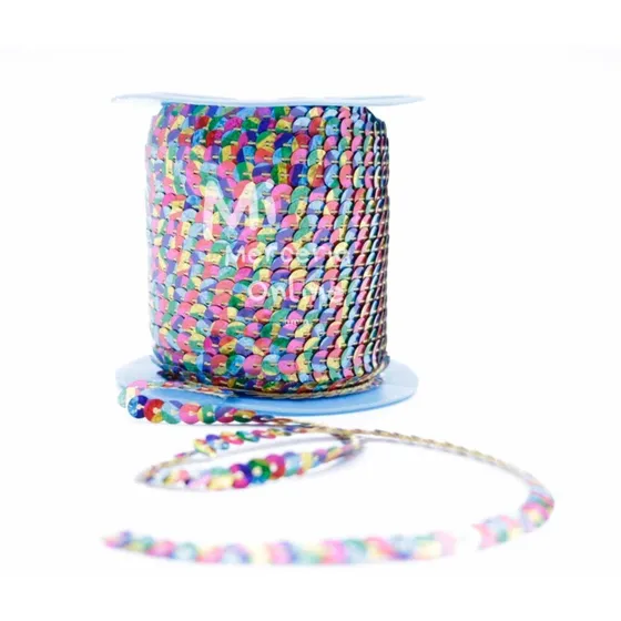 Lentejuelas Multicolores De 6 Mm En Tira De 73,12 Metros Cbx