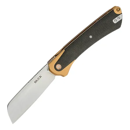 Canivete Buck Hiline Xl 263 Fio Liso Cabo Alumínio/micarta Laranja-escuro