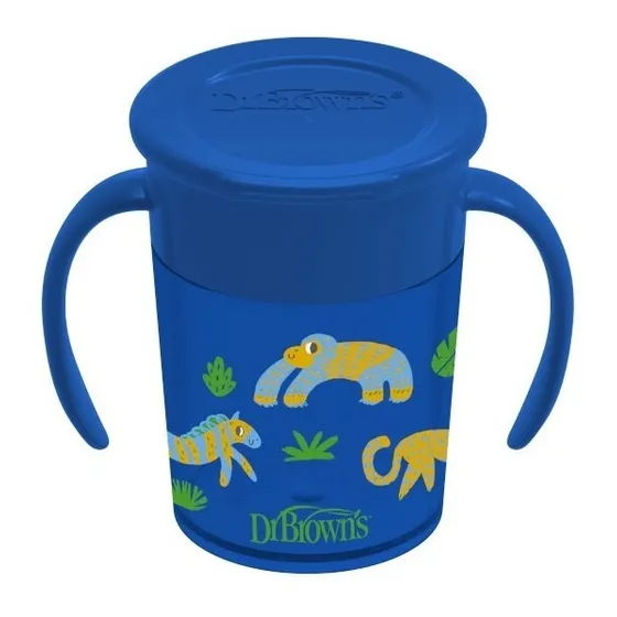 Vaso Entrenador Con Asas Dr Brown's Cheers 360° Rosa, 200ml Color Azul