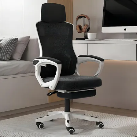 Silla Ergonomica Gamer Buenhogar Se-818 Reclinable Giratoria Negro Algodón
