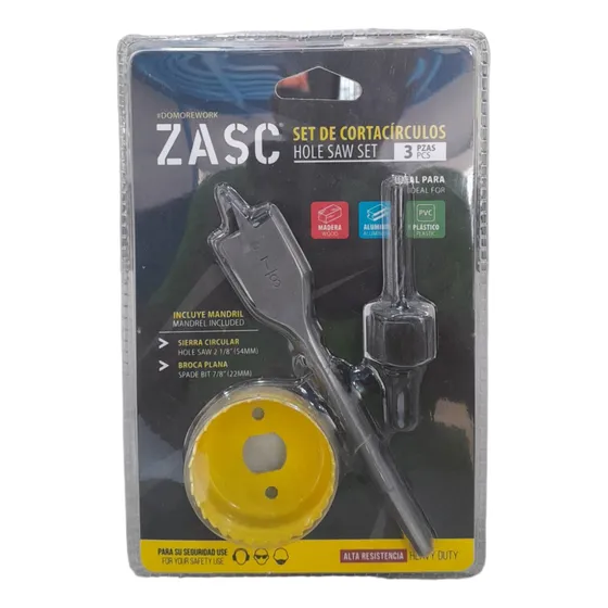 Kit Set Copa Broca Cortacirculos 3 Piezas