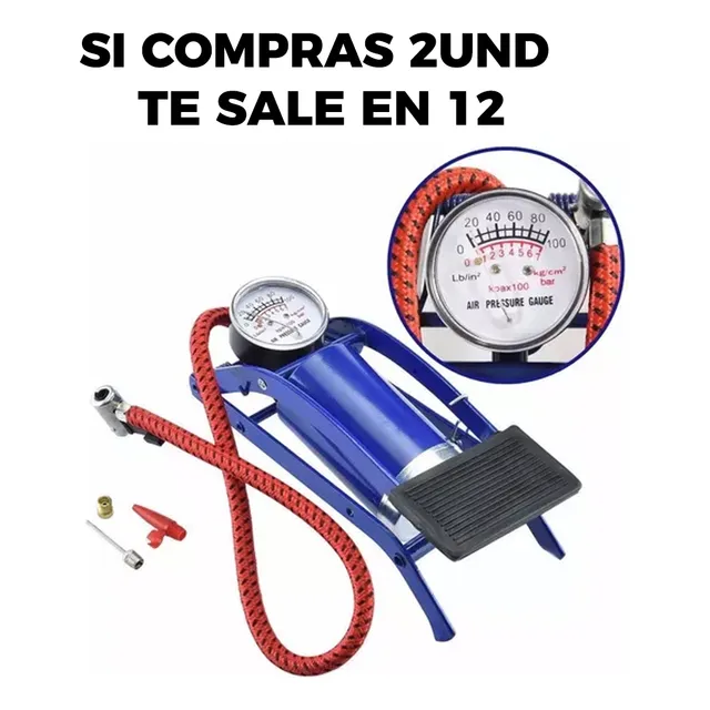 Bomba De Aire A Pedal Bici, Moto, Carro, Inflables 100psi