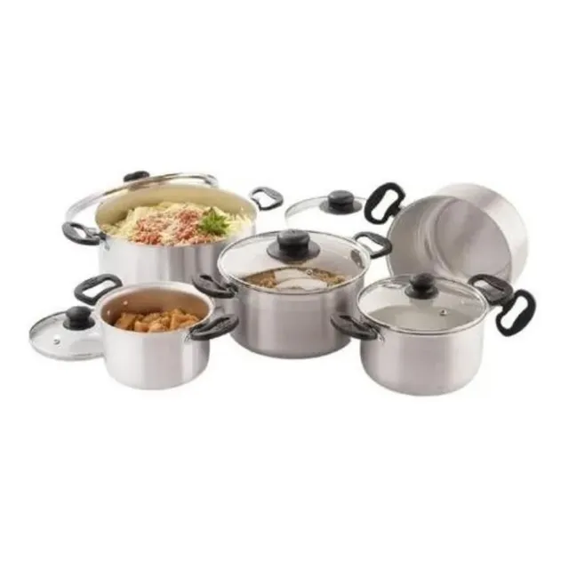 Juego De Ollas X 5 Universal Tapa Vidrio