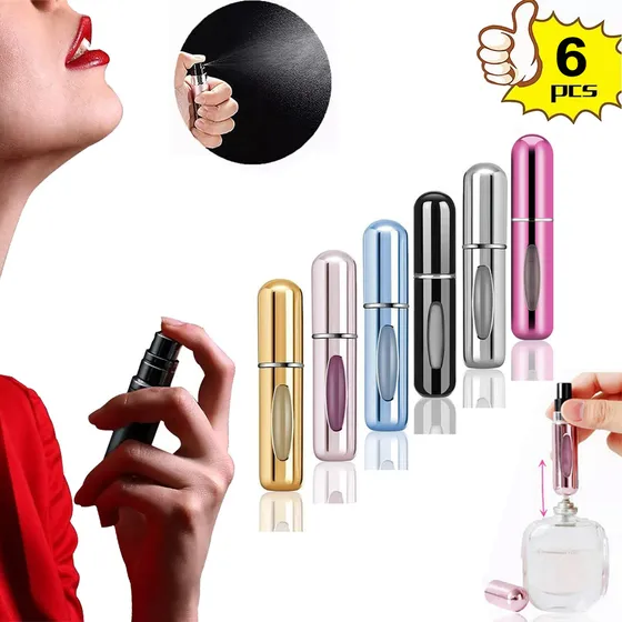 Perfumero Recargable De Viaje 6 Pack Kit Rellenable
