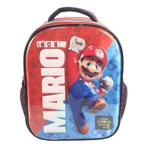 Mochila Escolar Kinder The Super Mario Bros Color Rojo 33cm