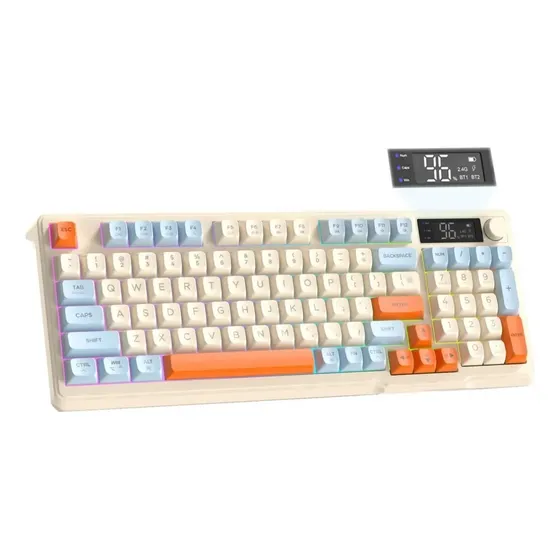 Teclado Gamer Sem Fio Silencioso Freewolf M96 94 Teclas