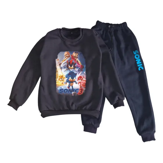 Conjunto Deportivo En Felpa Buzo Y Pantalon Sonic Pelicula