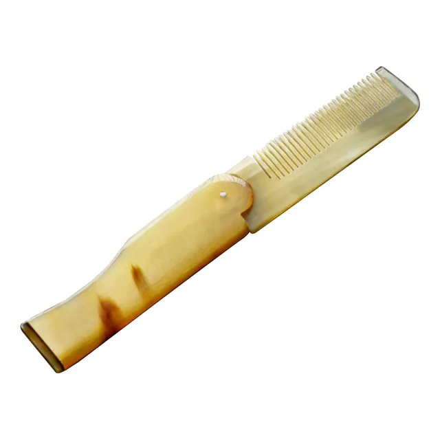 Peineta Portátil Con Forma De Cuerno De Buey Natural: Herram