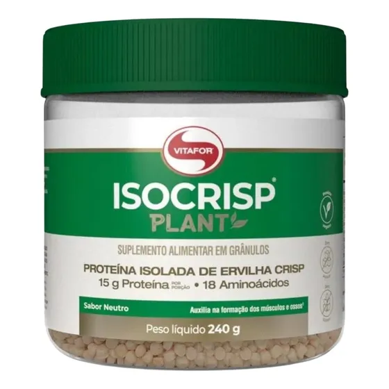 Isocrisp Plant Vegan Vitafor Proteina Isolada 240g- Sabor Neutro
