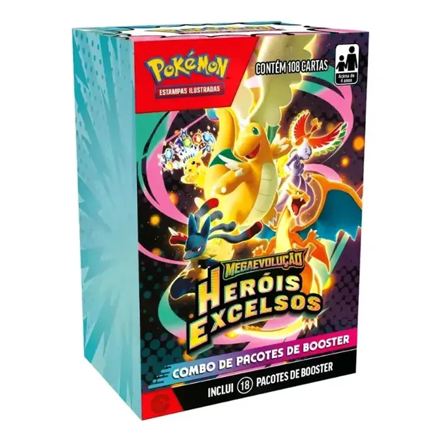 Combo De Booster Pokémon Heróis Excelsos 108 Cartas Copag 2026 Cartas Pokémon Português