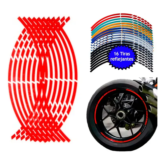 . Tira Cortes Reflejante Cinta Pegatina Auto Moto Rin 15-18
