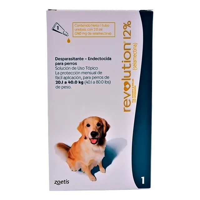 Pipeta Antipulgas Y Garrapatas Perro 20 A 40 Kg Revolution