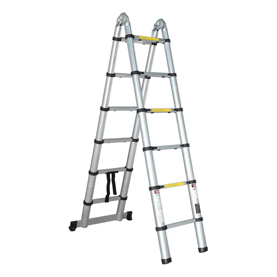 Escalera Telescopica Aluminio 3.80mt Doble Hoja Exte Kushiro