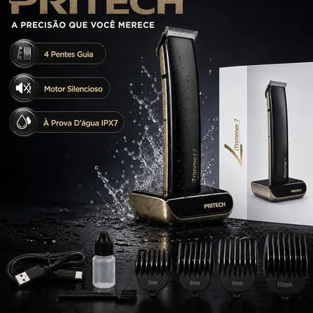 Aparador De Pelos Pritech Pr-705 A Prova D'áGua Maquina De Cortar Cabelo