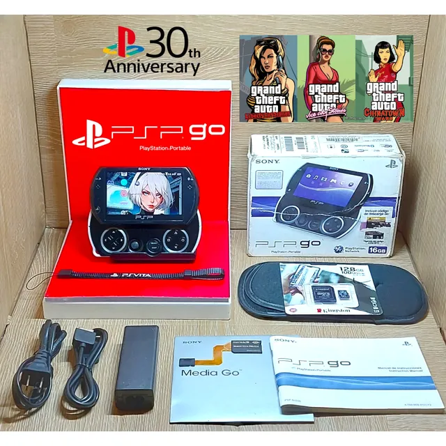 Sony Psp Go 128gb En Caja Con Enorme Colección De Juegos Negro