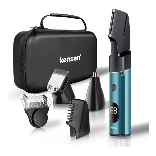 Kensen LK-881 Rasuradora Eléctrica Recortadora De Barba Y Precisión 3 En 1 Color Verde Oscuro