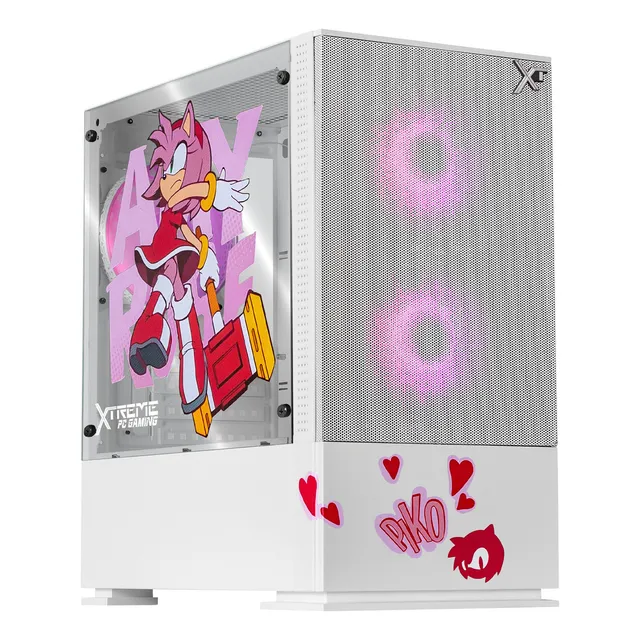 Gabinete Gamer Xtreme Pc Gaming Amy Comic Edition Mini Torre Micro Atx 3 Fan Argb Mesh Cristal Templado
