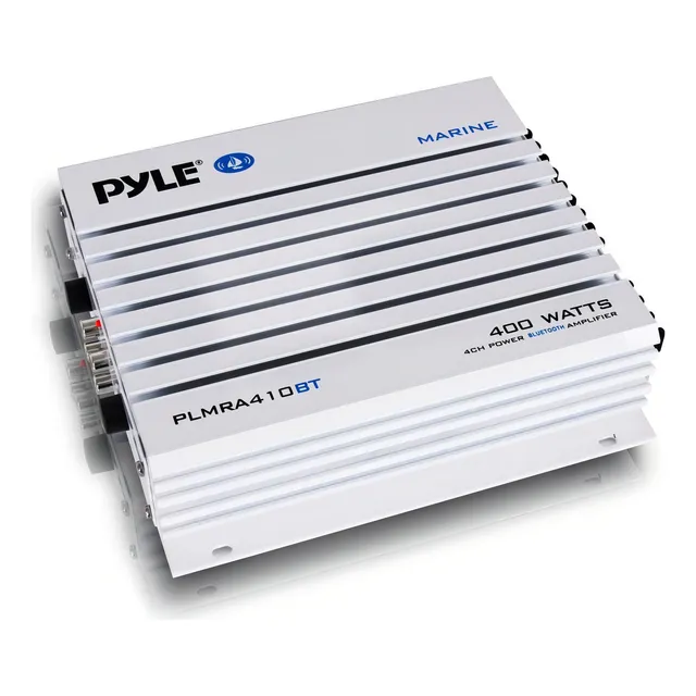 Pyle Plmra210bt Elite Series - Amplificador Bluetooth Impermeable (400 W, 2 Canales, Capacidad De Amplificador Marino), 4 Canales/400 Vatios, 400 W, Negro