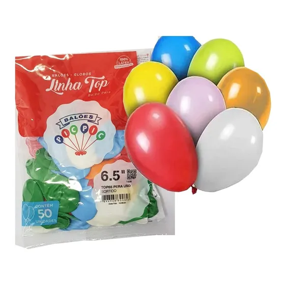 500 Bexiga Balão Liso Festa Pequeno N° 6,5 - Cores Sortidas