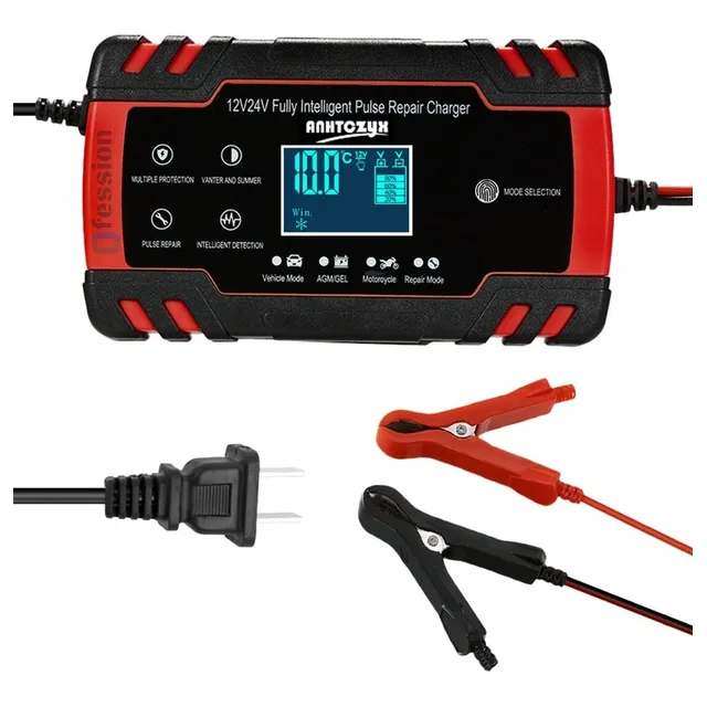 Cargador Inteligente De Batería Auto Baterías Moto 12v 24v