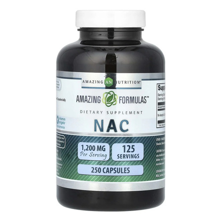 Nac N Acetilcisteína 1,200mg 250 Cápsulas Amazing Formulas Sabor Sin Sabor Nac N Acetilcisteína 1,200mg 250 Cápsulas Amazing Formulas Sabor Sin Sabor