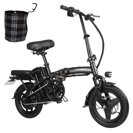 Honeywhale S6-s Bicicleta Elétrica Adulto, 750w-40km-35km/h-125kg, Scooter-ebike-velocidade-autonomia-carga-fat-de-dobrável, Bike Com Sistema De Freios A Disco, Faróis Dianteiros, Honey Whale Preto