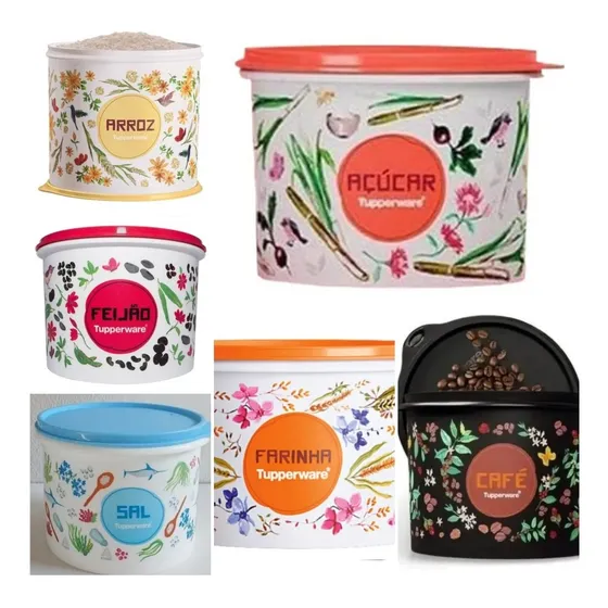 Conjunto(jogo) Mantimento Floral Tupperware Com Açúcar 5kg