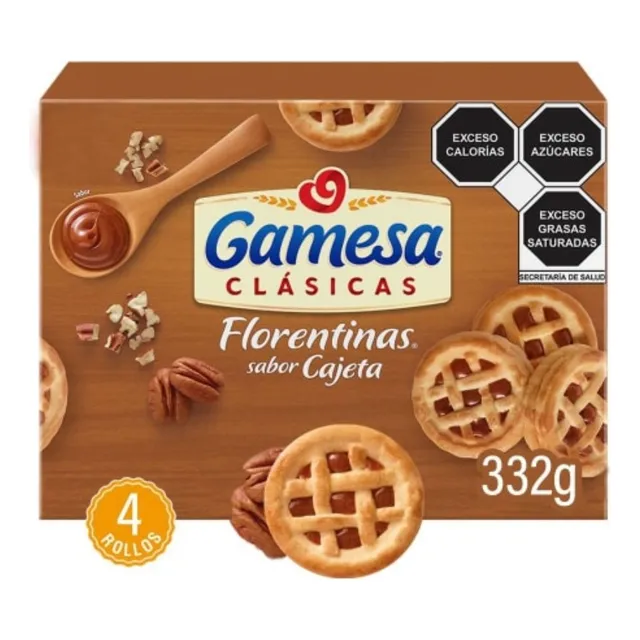 2 Pzas Galletas Gamesa Florentinas Clásicas Sabor Cajeta 4 P