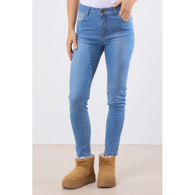 Jean Skinny Celeste Elastizado Tiro Alto Chenoa Scombro