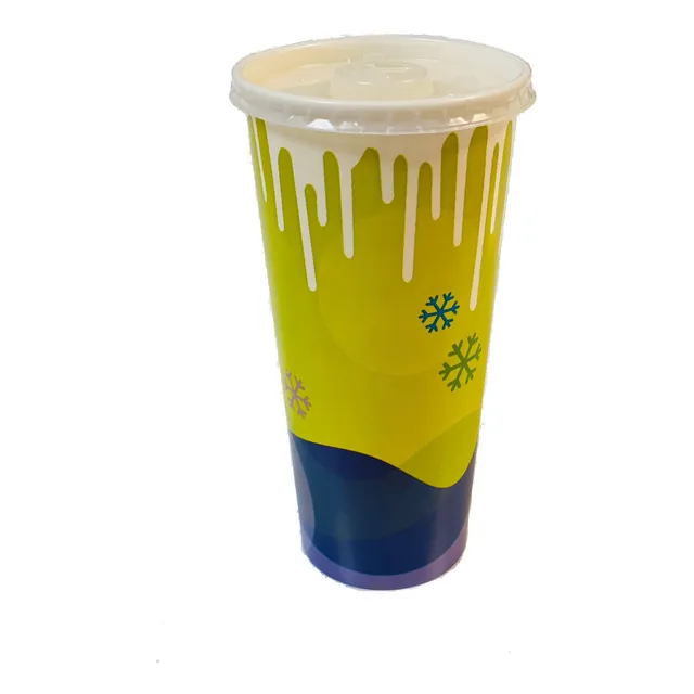 Vaso Desechable Para Bebida Fria 24 Oz Con Tapa, 500 Pz