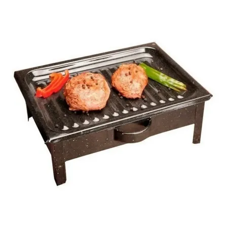 Brasero de Mesa Enlozado Parrilla Bandeja Asado