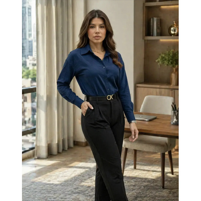 Camisa Social Feminina Viscose Premium