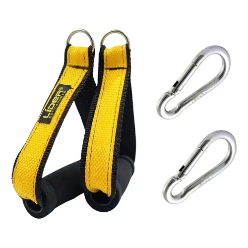 Manopla Puxador Cross Over 80kg Fita Dupla Nylon Preto 2ev Par