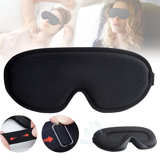Antifaz 3d Para Dormir Cubre Ojos Respirable Suavidad Color Negro | Cuotas sin interés