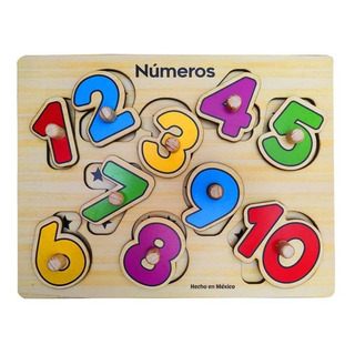 Rompecabezas Números, 10 Pzs De Madera Fino, Didáctico Rompecabezas Números, 10 Pzs De Madera Fino, Didáctico