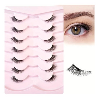Cílios Postiços Natural Base Transparente 7 Pares Cílios Postiços Natural Base Transparente 7 Pares