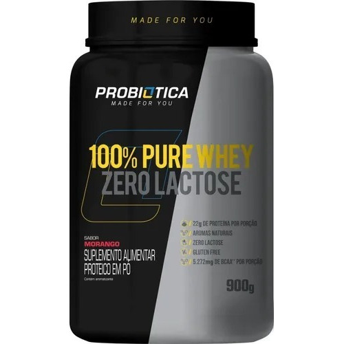 100% Pure Whey Zero Lactose 900g - Probiótica 100% Pure Whey Zero Lactose 900g - Probiótica